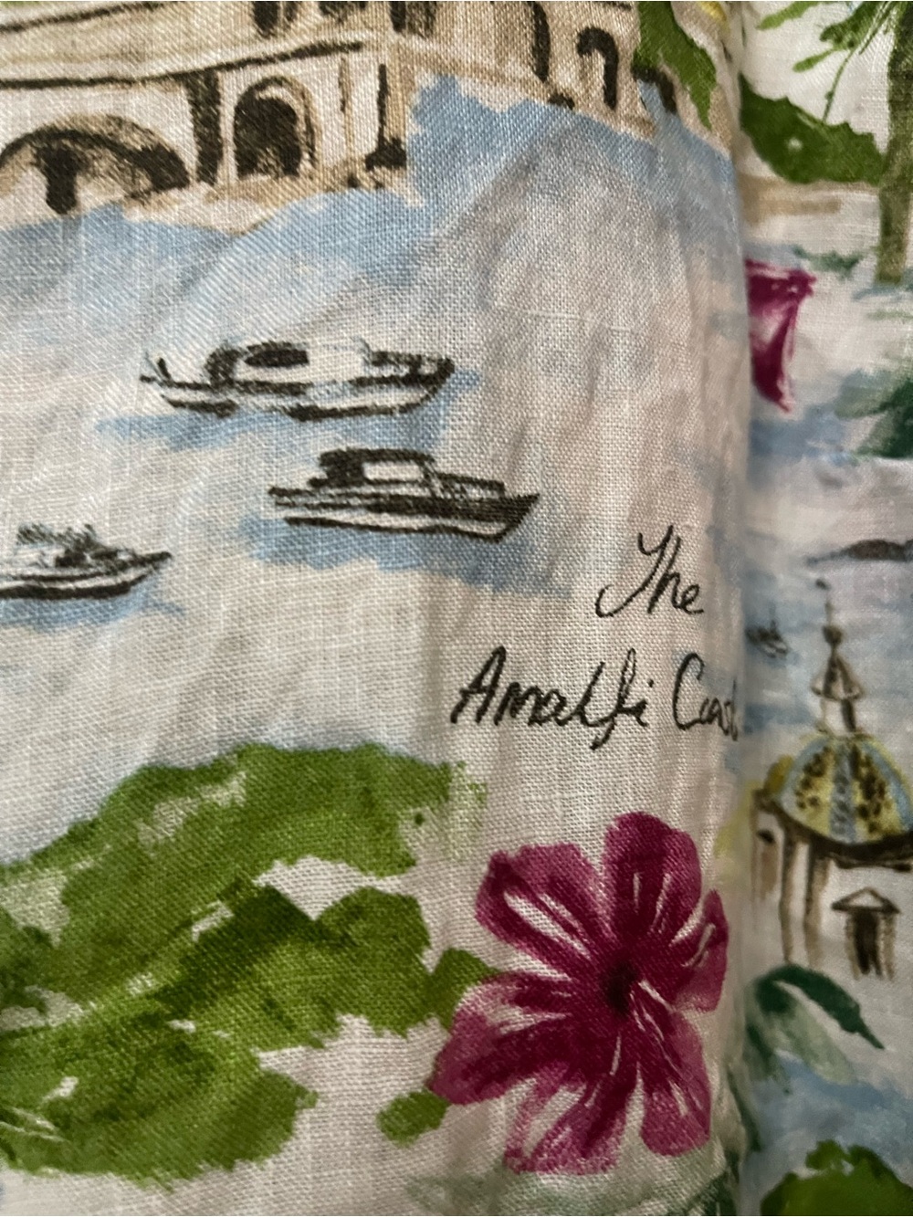 Cynthia Rowley Amalfi Coast Print Linen Tunic Top – Size 1X - Picture 7 of 8